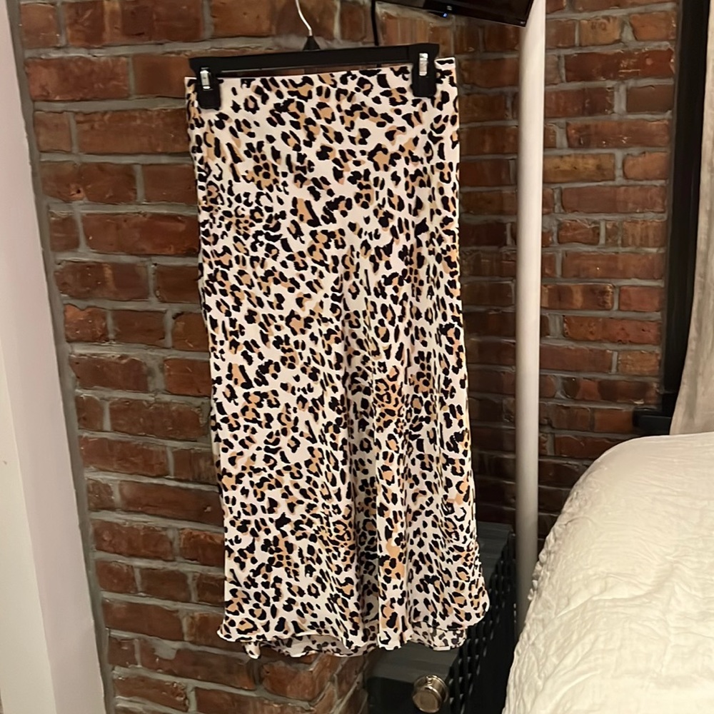 Leopard silk slip skirt Aritzia